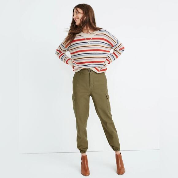 Madewell High-Rise Cargo Fatigue Pants Distant Surplus Green Utility Joggers 26 - Picture 1 of 9
